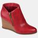 Journee Collection Journee Collection Women's Tru Comfort Foam Glam Wedge Bootie - Red - 8.5