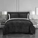 Chic Home Design Ryland 5 Piece Comforter Set Ribbed Textured Microplush Sherpa Bed In A Bag - Black - TWIN XL