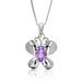 Vir Jewels 0.90 Cttw Pendant Necklace, Purple Amethyst Marquise Pendant Necklace For Women In .925 Sterling Silver With Rhodium, 18" Chain, Prong Setting - Grey