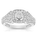 Vir Jewels 1 Cttw Diamond Halo Wedding Engagement Ring 14K White Gold Cushion Shape Bridal - White - 7