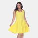 White Mark Plus Crystal Dress - Yellow - 1X