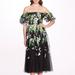 Marchesa Notte Embroidered Wisteria Dress - Black/Lilac - Black - 10