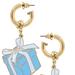 Canvas Style Millie Enamel Present Drop Earrings - Blue/White - Blue