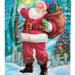 Caroline's Treasures 28 x 40 in. Polyester Christmas Santa Rining the Bell Flag Canvas House Size 2-Sided Heavyweight