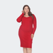 White Mark Plus Size Destiny Sweater Dress - Red - 3X