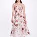 Marchesa Notte Embroidered Floral Tea Length Gown - Ivory - White - 2