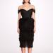 Marchesa Notte Sprinkled Midi Dress - Black - 18