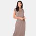 Krisp Womens/Ladies Turn Up Sleeve Jersey Maxi Dress - Mocha - Brown