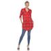 White Mark Plaid Tunic Shirt - Red - M - L1 (REGULAR)