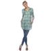 White Mark Plaid Tunic Shirt - Green - M - L1 (REGULAR)