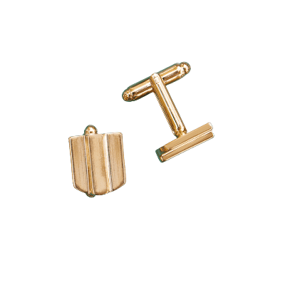 VUE by SEK Gold Layered Dome Cufflinks - Gold