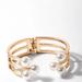 Saachi Style 6 Pearl Cuff Bracelet - Gold
