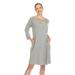 White Mark Women's Criss Cross Neckline Swing Midi Dress - Grey - S