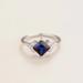 Juvetti Jewelry Amore White Gold Ring Blue Sapphire & Diamond - Blue - US 5