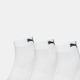 Puma Unisex Adult Cushioned Ankle Socks Pack of 3 - White/Black - White - 7