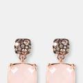 Bronzallure Small Square Dangle Earrings With PavÃ© - Pink - M