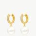 Classicharms Gold Pave Huggie Hoop Solitaire Pearl Drop Earrings - Gold