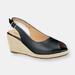 Cipriata Womens/Ladies Regina PU Buckle Wedge Heel Sandals - Black - Black - 7