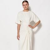 ANJUM KHAN Ivy Ruched Drape Dress - White - S