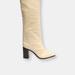 Schutz Analeah Crocodile-Embossed Leather Boot - White - 5