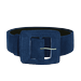 BeltBe Suede Square Buckle Belt - Navy Blue - Blue