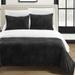 Chic Home Design Ernest 2 Piece Blanket Set Soft Sherpa Lined Microplush Faux Mink With Sham - Black - TWIN XL