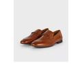 Burton Mens Leather Buckle Detail Loafers - Tan - Brown - 10