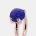 Bronzallure Natural Stone Cocktail Ring - Golden Rose/Lapis - Blue - 7