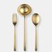 Mepra 3 Pcs Serving Set (Fork Spoon and Ladle) LINEA ICE ORO