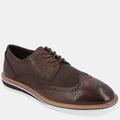 Vance Co. Shoes Warrick Wide Width Wingtip Derby - Brown - 11