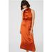 Principles Womens/Ladies Satin Halter Neck Midi Dress - Rust - Brown - 12