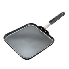 Masterpan Ceramic Nonstick Crepe Pan & Griddle with Silicone Grip, 11" (28cm) - Gray