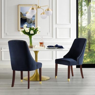 Inspired Home Armless Dining Chair - Velvet - Blue