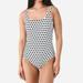 Tory Burch Printed Tank One Piece Swimsuit - Black/White - Black