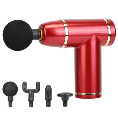 Fresh Fab Finds Cordless Percussion Massage Gun - USB-C Rechargeable, 4 Heads, 8 Intensities - Red
