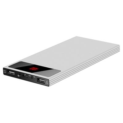 Fresh Fab Finds 20K mAh Power Bank - Ultra-thin, Dual USB Ports, Flashlight, Battery Display - Silver