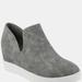 Journee Collection Women's Cardi Wide Width Sneaker Wedge - Grey - 6