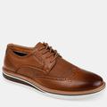 Vance Co. Shoes Warrick Wide Width Wingtip Derby - Brown - 10.5