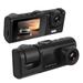 Fresh Fab Finds 3 Ch Car DVR Dash Cam 1080P Front Inside Rear Camera G-Sensor Night Vision Parking Monitor Vehicle Recorder - Black
