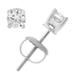 Vir Jewels 1/3 Cttw Diamond Stud Earrings 14K White Gold Round With Screw Backs 4 Prong - White
