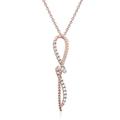 Vir Jewels 1/6 Cttw Diamond Knot Pendant in 14K White And Rose Gold With Chain - Pink