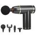 Fresh Fab Finds Cordless Percussion Massage Gun - USB-C Rechargeable, 4 Heads, 8 Intensities - Black
