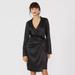 Principles Womens/Ladies Tuxedo Satin Wrap Mini Dress - Black - Black - 8