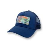 Partch Trucker Hat Navy Blue Removable Eyes Of Love Art - Blue