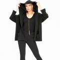 DuetteNYC Oversized Recycled Knit 24/7 Hooded Cape - The Mercer - Black - XS-S