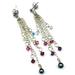 Alexa Martha Designs Long Sterling Silver Crystal Pearl Tassel Earrings - Grey