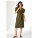 Principles Womens/Ladies Belted Linen Blend Dress - Khaki - Green - 10