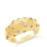 Sterling Forever Emberly Dome Ring - Gold - 7