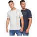 Crosshatch Mens Cramtar Marl T-Shirt Pack Of 2 - Navy/Gray - Blue - L