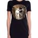 Versace Couture Women Gold Logo T-Shirt Dress - Black